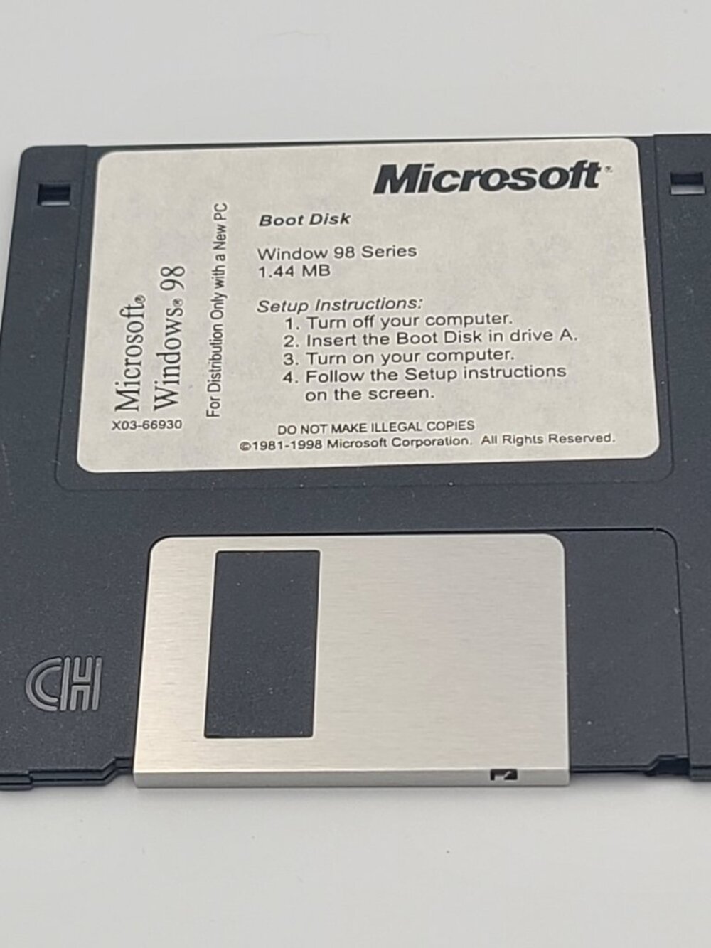 OEM Microsoft Windows 98 Series Boot Disk 3.5" Floppy Disk English X03-66930